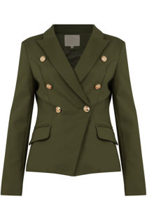 khaki Double-Breasted Blazers