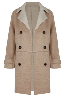  Beige Fleece Lined Overcoat