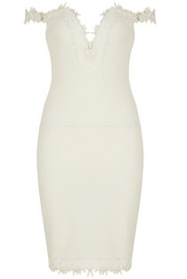 Floral Embroidery Bodycon Dress