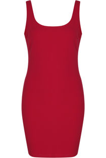 Fuchisa Scooped Bodycon Midi Dress