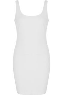 White Scooped Bodycon Midi Dress