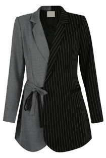 Half & Half Tie Up Coat