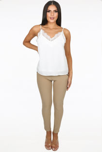 Lace Scallop Cami White
