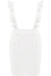 White Ruffle Pinafore Skirt Dress 