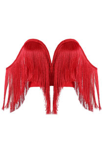 Red Fringe Bandeau Tube Top