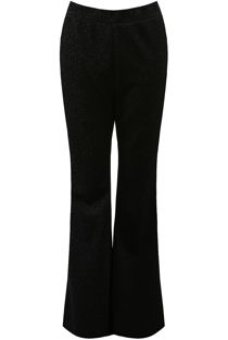 Black Lurex Glitter Flare Trousers