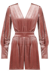 Rose Crystals Velvet Tie Up Playsuit