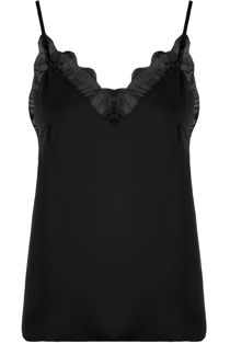 Black Scallop Net Trim Cami