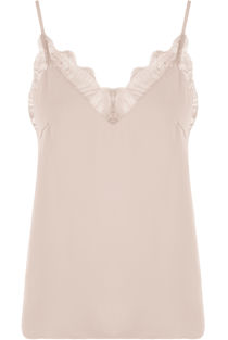 Beige Scallop Net Trim Cami