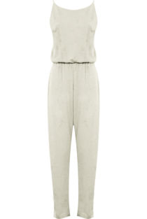 Cream Slit Leg Elasticated Jumpsuit