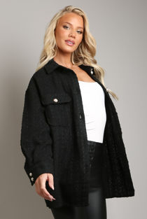 Black Tweed Pearl Button Shackets