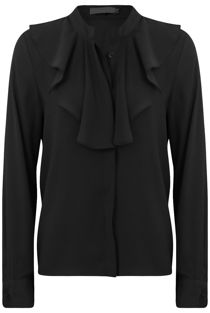 Black Frill Neck Blouse
