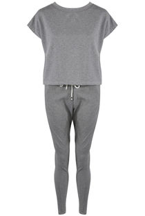 Grey Short Sleeves Round Neck Loungewear Set