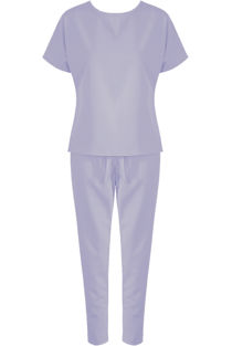 Lilac Short Sleeves Round Neck Loungewear Set