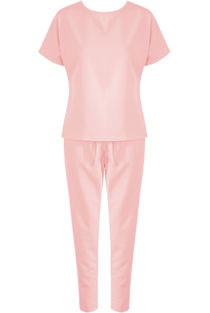 Pink Short Sleeves Round Neck Loungewear Set