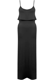 Black Block Coloured Layered Maxi Dress-Copy