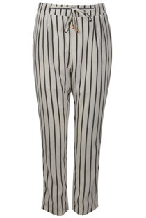 White Stripe Waist Tie Trousers