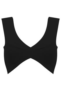 Black Zip Fastening Sleeveless Crop Top