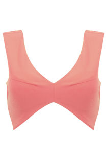 Pink Zip Fastening Sleeveless Crop Top