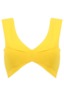 Yellow Zip Fastening Sleeveless Crop Top