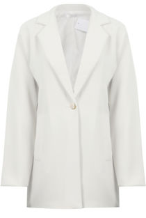 White Long Sleeve Easy Fit Coat
