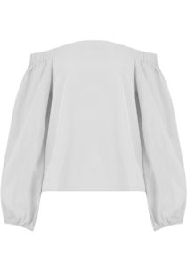 White Off Shoulder Knot Sleeve Blouse