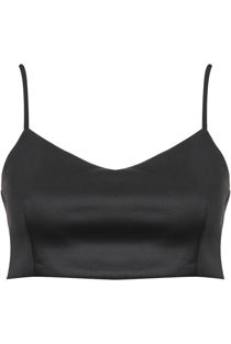 Black Straps Pattern Chiffon Top 
