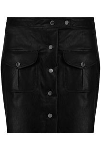 Black PVC Front Pocketed Mini Skirts