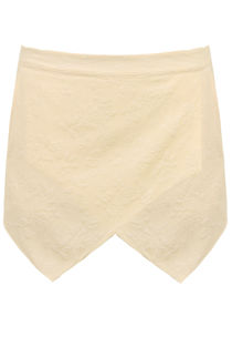 Yellow Embroided Tailored Skorts