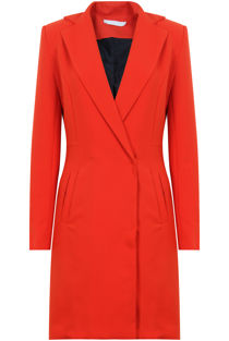 Orange Double Breast Long Coat