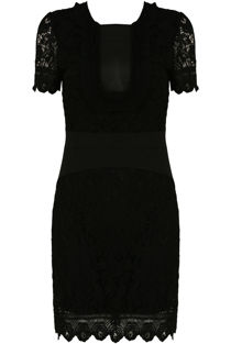 Black Crochet Lined Bodycon Dress
