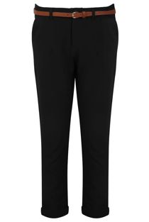 Black Tailored Trouser with Belt
