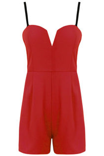 Red Bandeau Strappy Playsuit