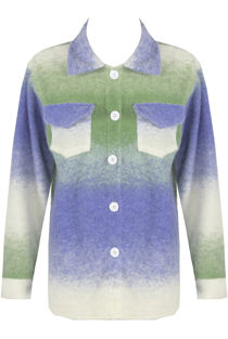 Green Purple Multi Colour Shirt
