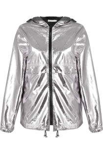 Silver Metallic Vinyl Hood Jacket
