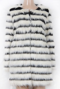 Monochrome Lined Soft Fur Coat