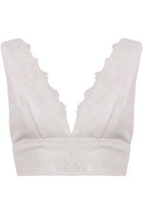 Cream Lace Trim Low Back Bralet