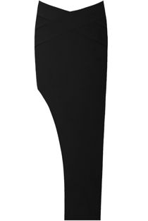 Black Cross Textured Side Slit Zip Up Midi Skirts