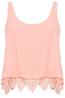Pink Lace Trim Sun Tops 