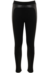 Black PU Panel Leggings