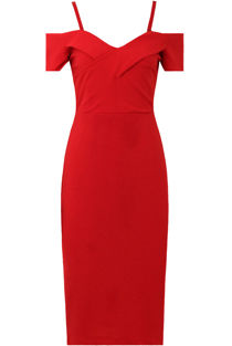 Red Off The Shoulder Bodycon Dress