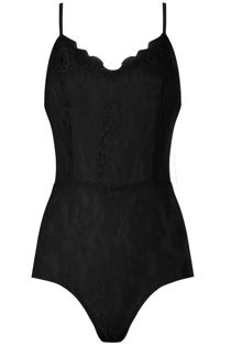 Black Scalloped Lace Detailed Body