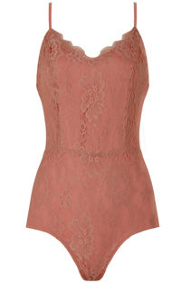 Pink Scalloped Lace Detailed Body