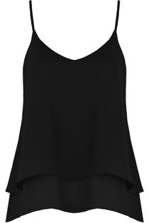 Black Layered Criss Cross Back Top