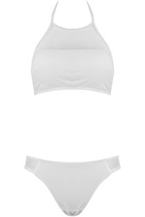 White Mesh Insert Bikini Set