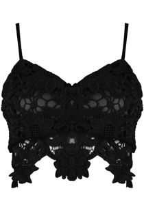 Black Crochet Lace Overlay Bralet