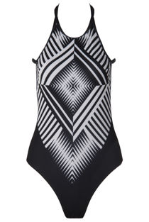 Black and White Optical Illusion Kaleidoscope Swimsuit