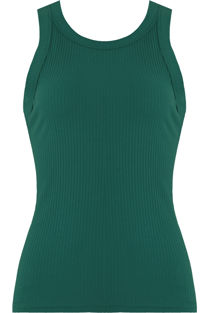 Dark Green Vertical Stripe Textured Vest