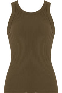 Khaki Vertical Stripe Textured Vest