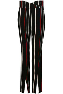 Black Stripe Crossover Front Cut Out Trousers